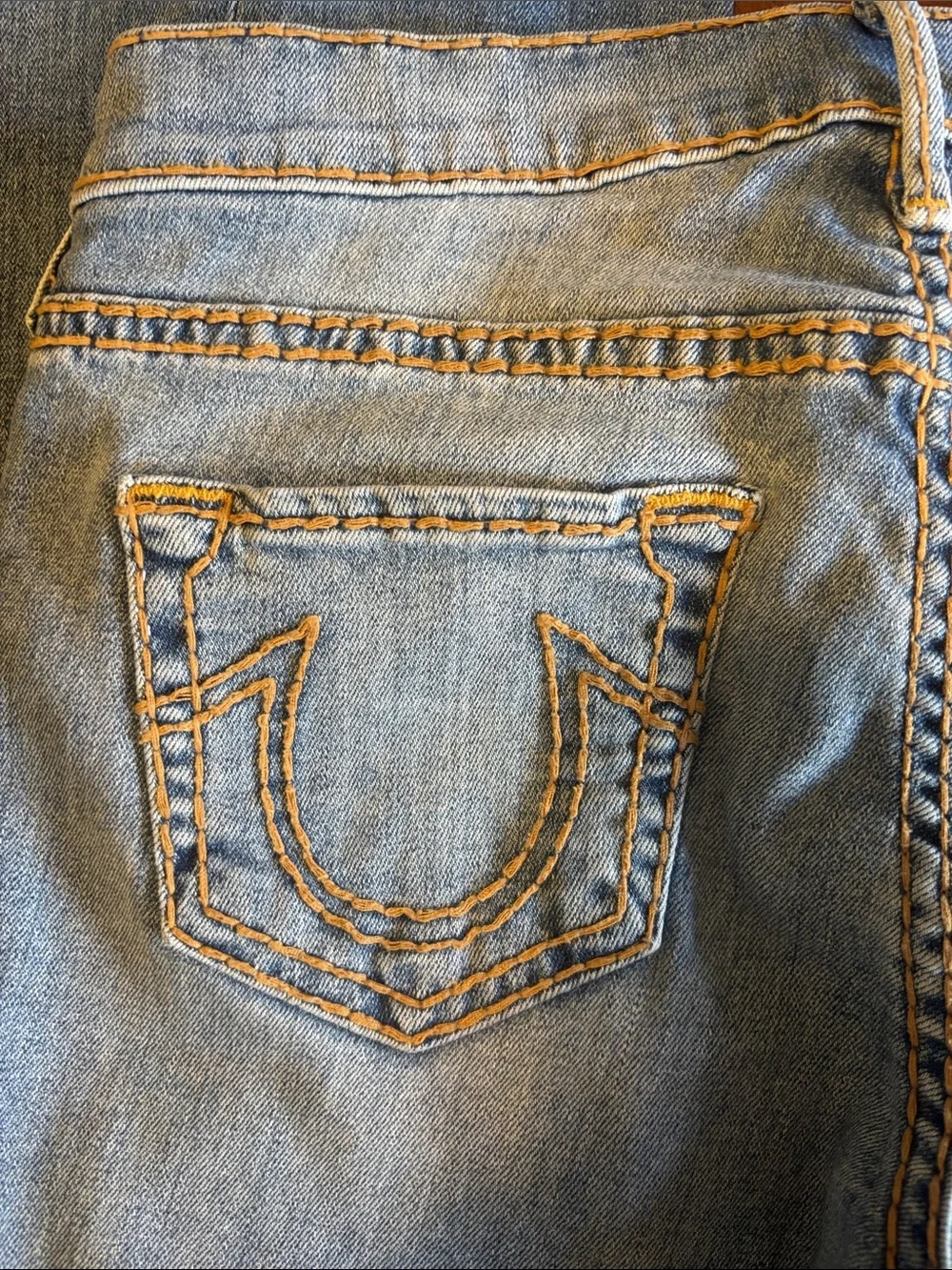 TRUE RELIGION BECCA Twisted Seam Light Blue Boot Cut Size 25 Jeans (L-133) - Picture 5 of 14